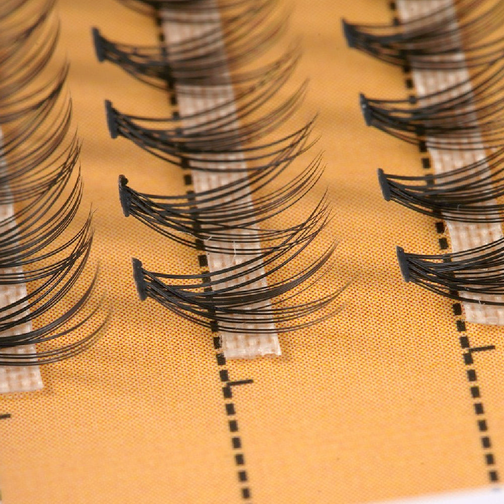 20D False Eyelashes, Thick Cluster False Eyelashes 20D 0.07 20 Strands, Dense, Natural, European, American Style