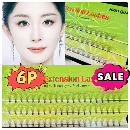 6P Permanent False Eyelashes Grafting Eyelashes False Eyelashes Extender False Eyelashes Bouquet Makeup Tools