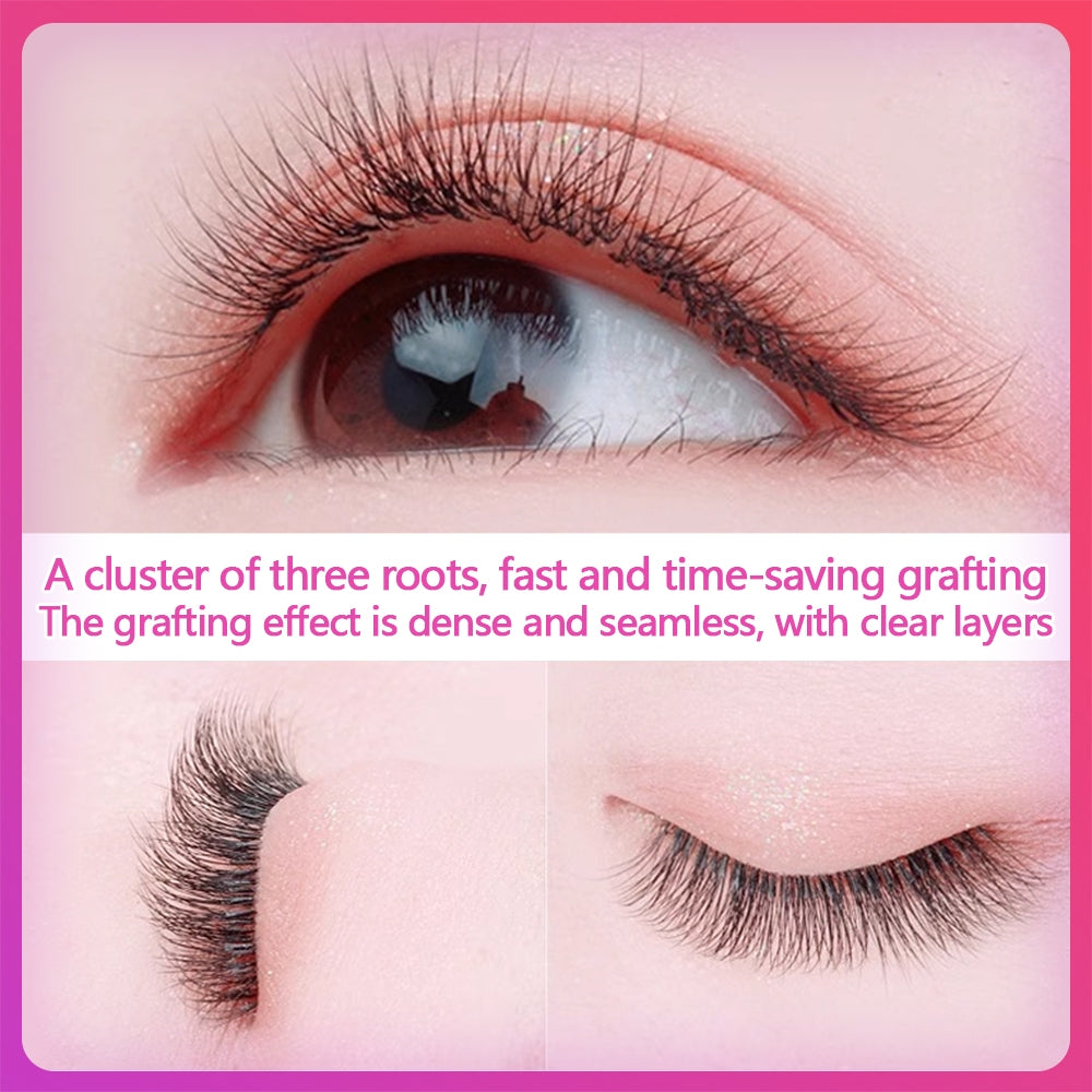 3P3D Korean and Japanese grafted false eyelashes false eyelashes bouquet diy female eyelashes super softer than fishtail clover grafted eyelashes