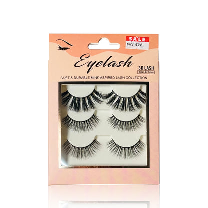 False eyelashes, ready to ship in Thailand, 3D false eyelashes, natural false eyelashes, eyelashes, mink, natural, 3 pairs Eyelashes, Thai seller, ready stock