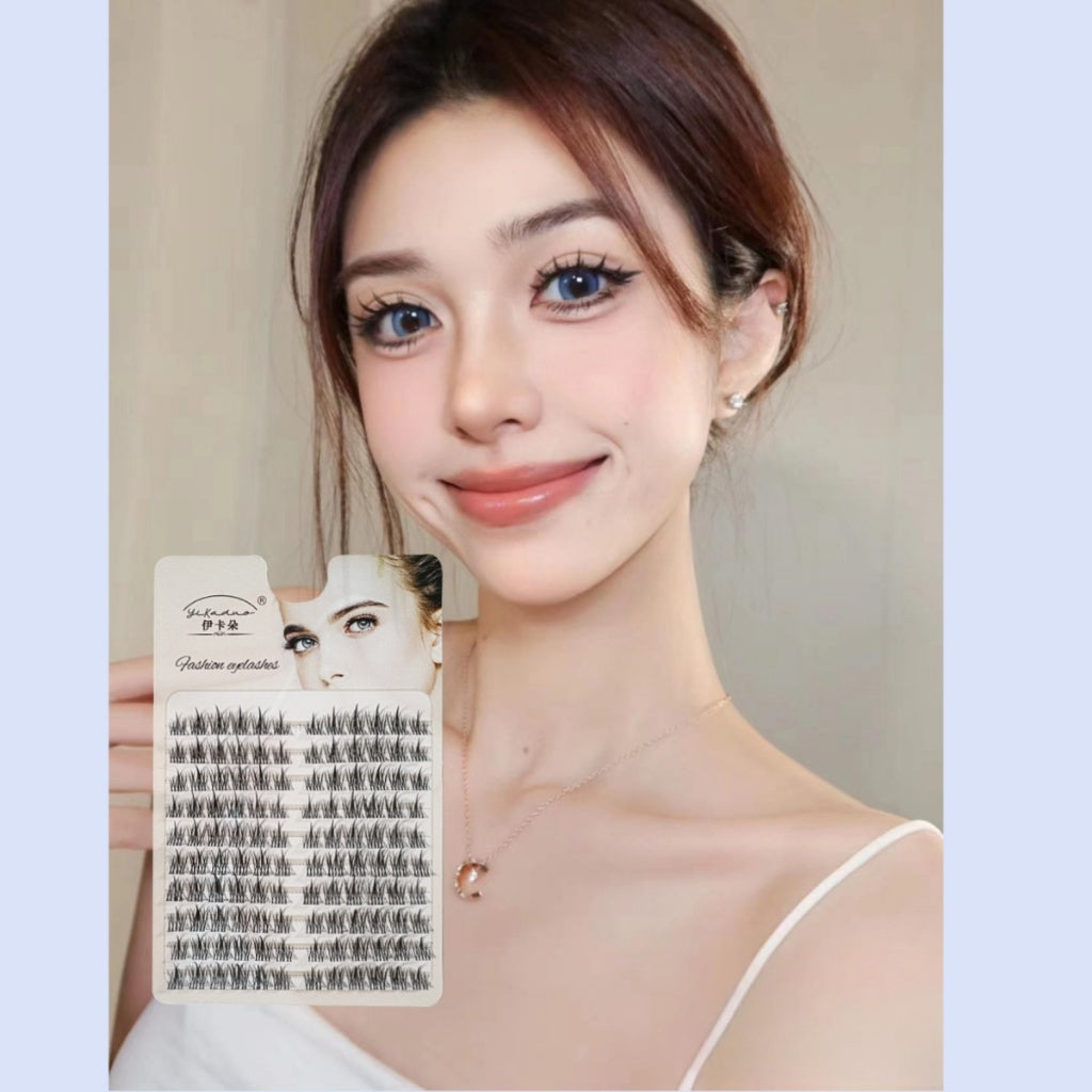 False eyelashes, thick, half-blood, black, European, American style, large eyelashes, 3 on each side, easy to apply, beautiful and fast, cute and lovely eyelashes