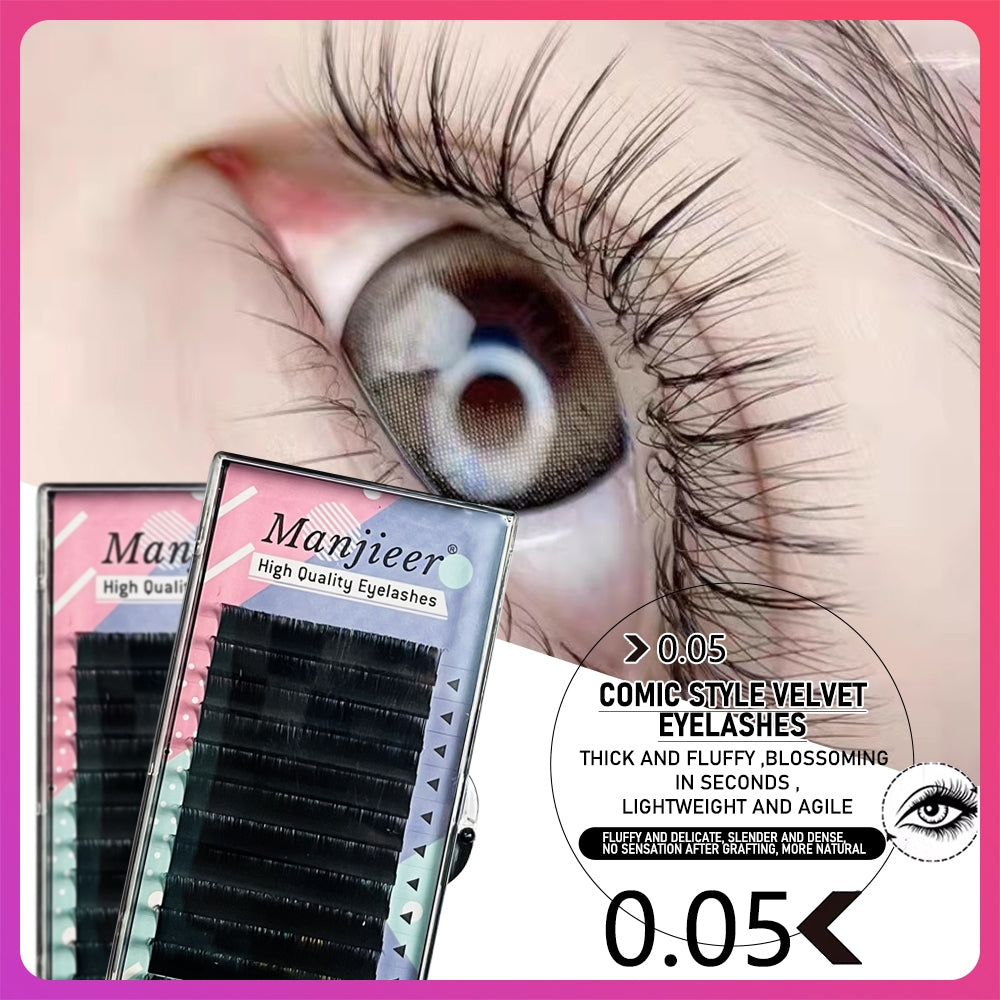 0.05 Velvet Eyelashes, Single Eyelashes, Multiple Roots, Special for Beautiful Eyelashes, Sunflowers, Cartoon Eyes, False Eyelashes, Cartoon Style Eyelashes of Internet Celebrities