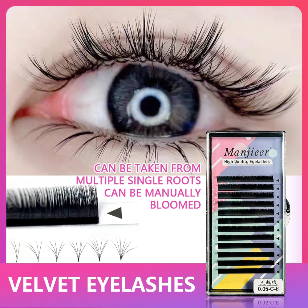 0.05 Velvet Eyelashes, Single Eyelashes, Multiple Roots, Special for Beautiful Eyelashes, Sunflowers, Cartoon Eyes, False Eyelashes, Cartoon Style Eyelashes of Internet Celebrities