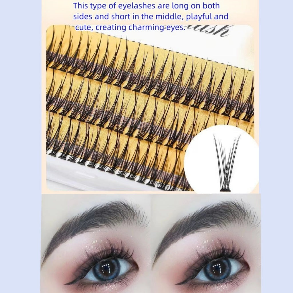 ขนตาปลอมทรงหางแฉก ขนตาปลอมช่อ ขนตาปลอมหนาเป็นธรรมชาติSwallowtail-shaped false eyelashes False eyelashes bouquet Thick