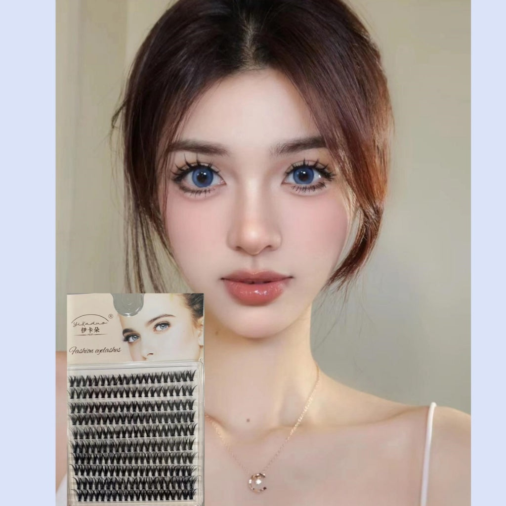 False eyelashes, thick, half-blood, black, European, American style, large eyelashes, 3 on each side, easy to apply, beautiful and fast, cute and lovely eyelashes