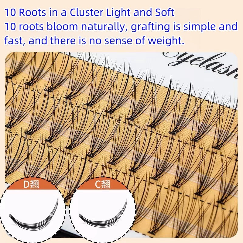 ขนตาปลอมรับสินบนด้วยตนเอง 0.05 ขนตาร้อนละลาย 10 ขนตาคลัสเตอร์เดี่ยวขนตาปลอมที่นุ่มเป็นพิเศษและเป็นธรรมชาติ