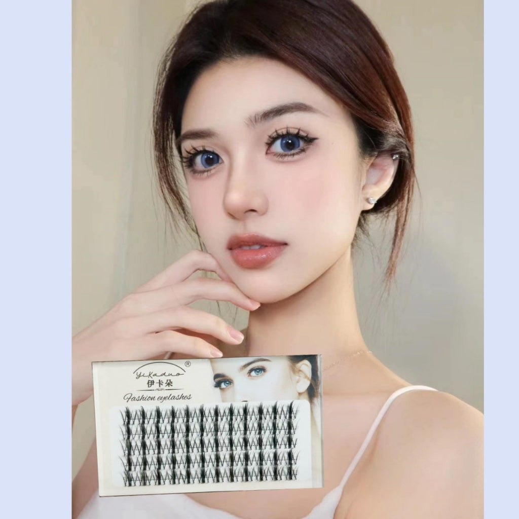 False eyelashes, thick, half-blood, black, European, American style, large eyelashes, 3 on each side, easy to apply, beautiful and fast, cute and lovely eyelashes