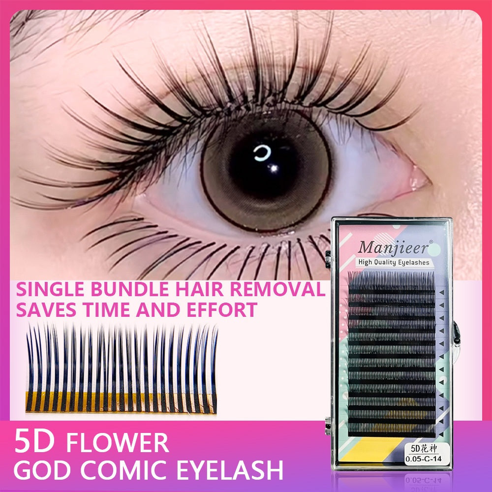 5d flower god grafted eyelashes fairy hair Japanese cartoon sunflower style single root velvet eyelashes multi-store special