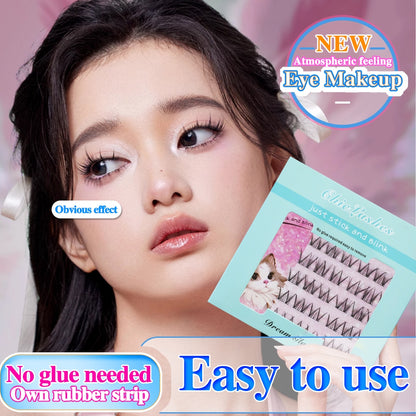 [Shipped from Thailand] Self-adhesive false eyelash mascara, D-shaped curve, glue-free false eyelash extension