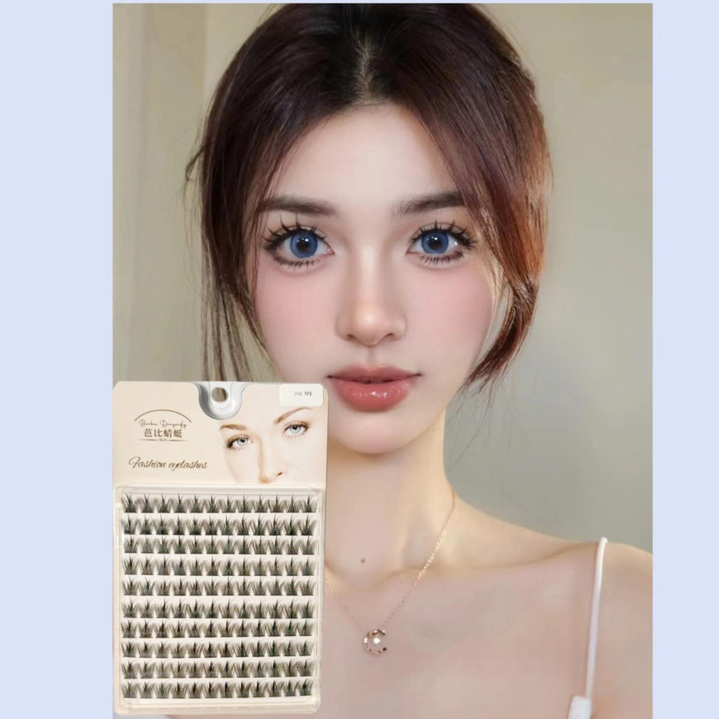 False eyelashes, thick, half-blood, black, European, American style, large eyelashes, 3 on each side, easy to apply, beautiful and fast, cute and lovely eyelashes