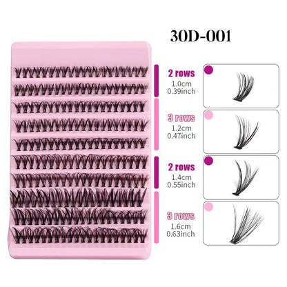 Ten rows of mink velvet false eyelashes large capacity single cluster self-adhesive natural simulation curl thick light European and American