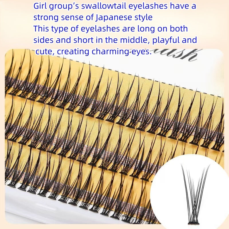 ขนตาปลอมทรงหางแฉก ขนตาปลอมช่อ ขนตาปลอมหนาเป็นธรรมชาติSwallowtail-shaped false eyelashes False eyelashes bouquet Thick