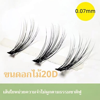 ใหม่หนาเดียวคลัสเตอร์ขนตาปลอมนุ่ม 20P หนา Self-Grafted 0.07 หนา C Warped Mink ขนแกะ