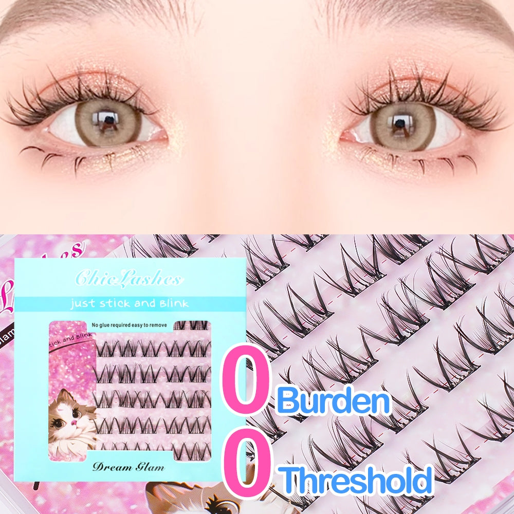 [Shipped from Thailand] Self-adhesive false eyelash mascara, D-shaped curve, glue-free false eyelash extension