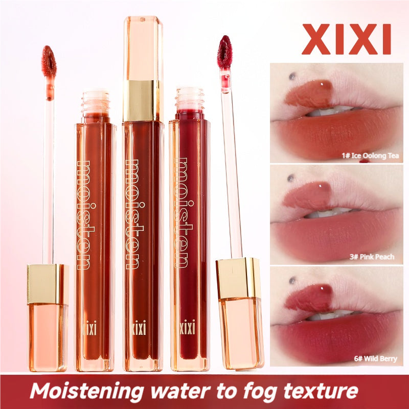 Xixi Water Mist Lip Glaze Women's Lip Mud Lip GLOSS Matte Not easy to stain and change color Affordable students autumn and winter