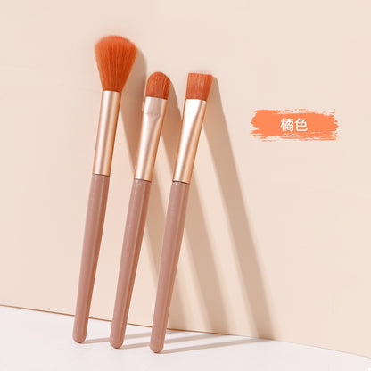 xixi three-piece makeup brush set, blush brush, eyeshadow brush, blending brush, soft hair, convenient makeup tools set