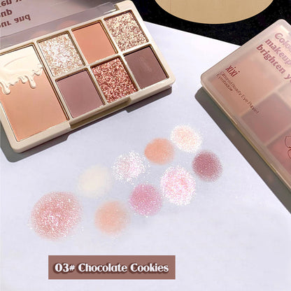 xixi Glowing Beautiful Eyes Seven-color Eyeshadow in Super Hot Earth Color Pearlescent Matte Palette Official Flagship Store Au