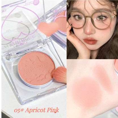 xixi Cha Cha Peach Heart Single Color Blush Blush Blush Purple Expand Low Saturation Shrink Color Matte Natural Brightening and Contouring