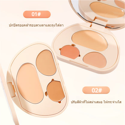 xixi Three-color concealer Concealer palette covers facial spots, acne scars, dark circles and tear troughs to brighten up the flagship store.