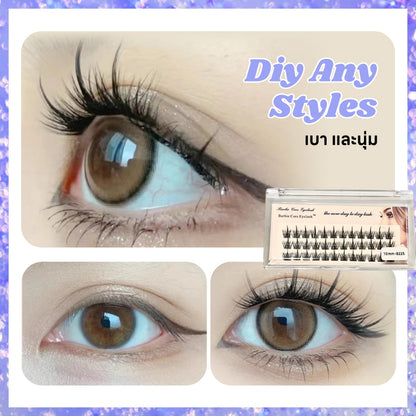 2024 For DIY Makeup False Eyelashes Natural Soft Reusable False Eyelashes Trilogy Little Devil False Eyelashes Natural Cluster Single