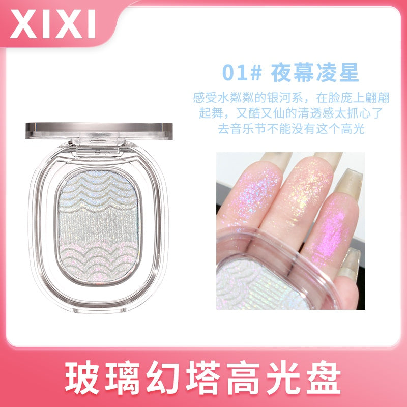 XIXI Mashed Potatoes High Glossy Gradient Eyeshadow Palette Flash Blast Fine Flash Lie Silkworm Super Brightening Purple Pearle