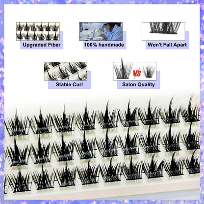 2024 For DIY Makeup False Eyelashes Natural Soft Reusable False Eyelashes Trilogy Little Devil False Eyelashes Natural Cluster Single