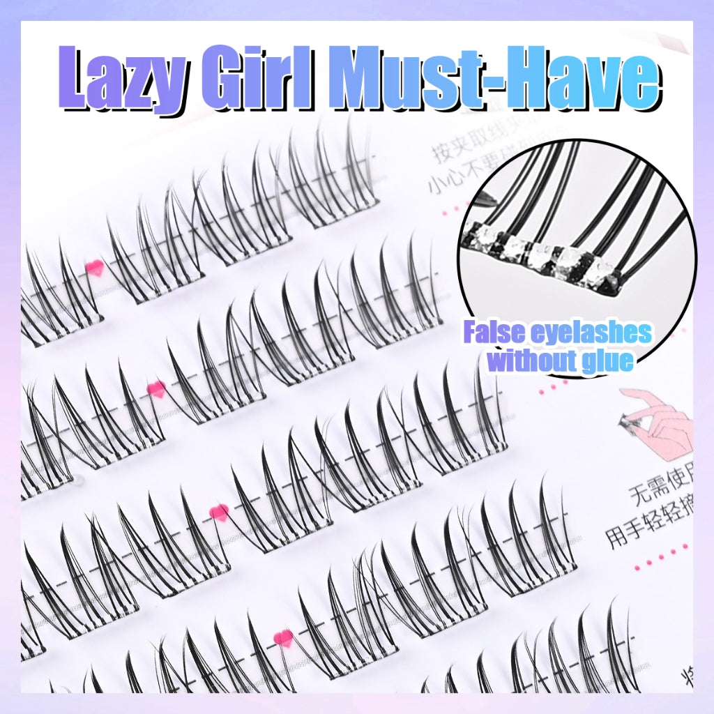 3D False Eyelashes, Glue-free False Eyelashes, Self-adhesive False Eyelashes, Natural, Reusable