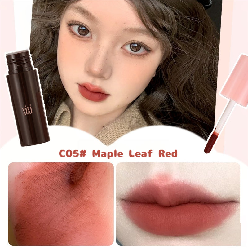 xixi mousse velvet matte lip mud, velvet lip gloss is not easy to stick to the cup, lip glaze without makeup to whiten the lips