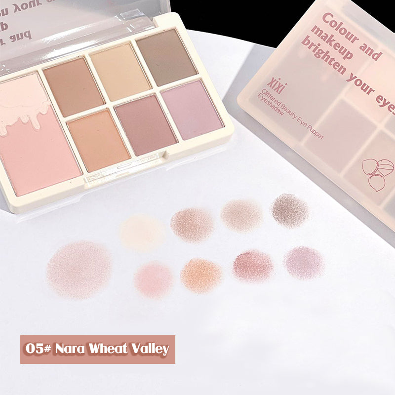 xixi Glowing Beautiful Eyes Seven-color Eyeshadow in Super Hot Earth Color Pearlescent Matte Palette Official Flagship Store Au