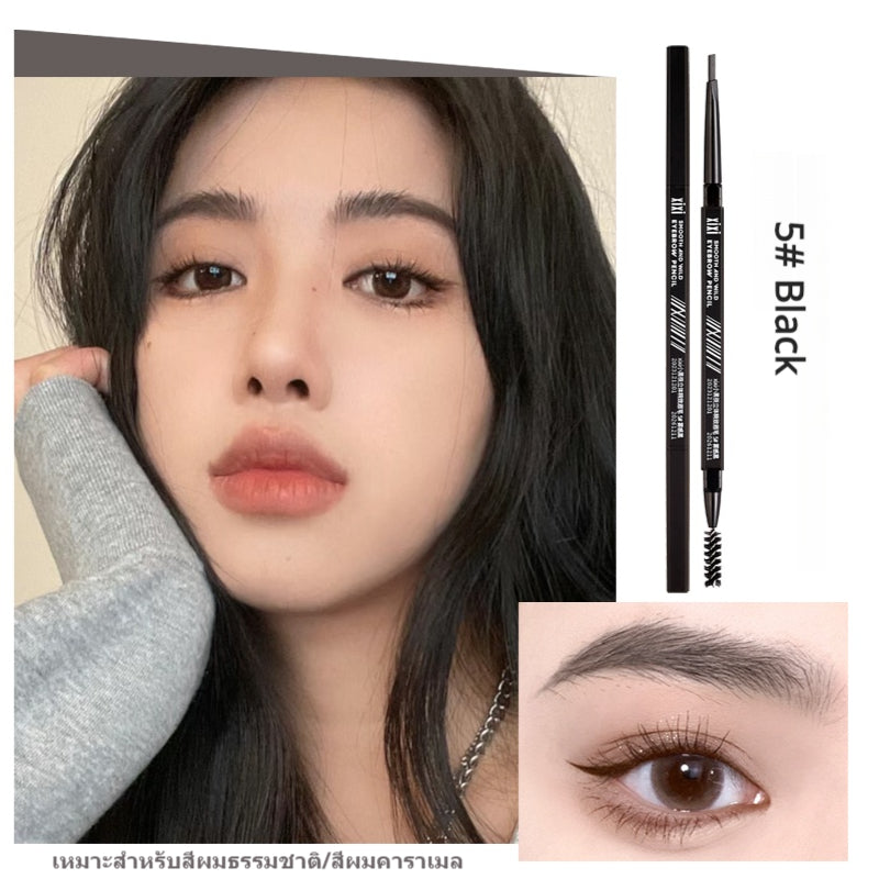 xixi Small black chopsticks, beautiful three-dimensional eyebrow pencil, easy to use, no smudge, and gives a natural bright color for students.