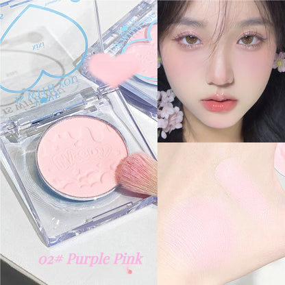 xixi Cha Cha Peach Heart Single Color Blush Blush Blush Purple Expand Low Saturation Shrink Color Matte Natural Brightening and Contouring