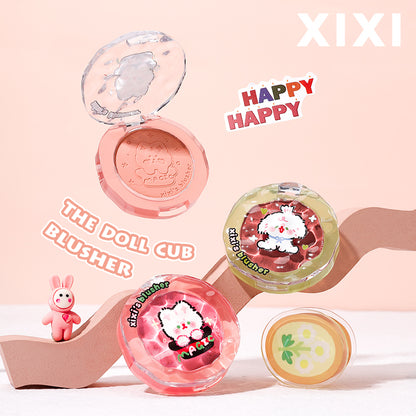 xixi Doll Cub blush, apricot, pink, gray, bean color, brightens skin tone, nude makeup, sunburned skin, female, increases brightness