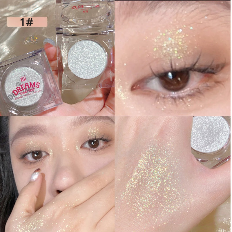 xixi Cowherd Eyeshadow Palette Moonstone Sparkling Fine Glitter Powder Pearlescent Sequins Single Color Brightening Niche Yi