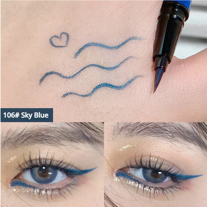 xixi Liquid Eyeliner Cream Pen Transparent Blue Silkworm Light Pen Flash Diamond Eyeliner Long-lasting Pure Desire Momsheng