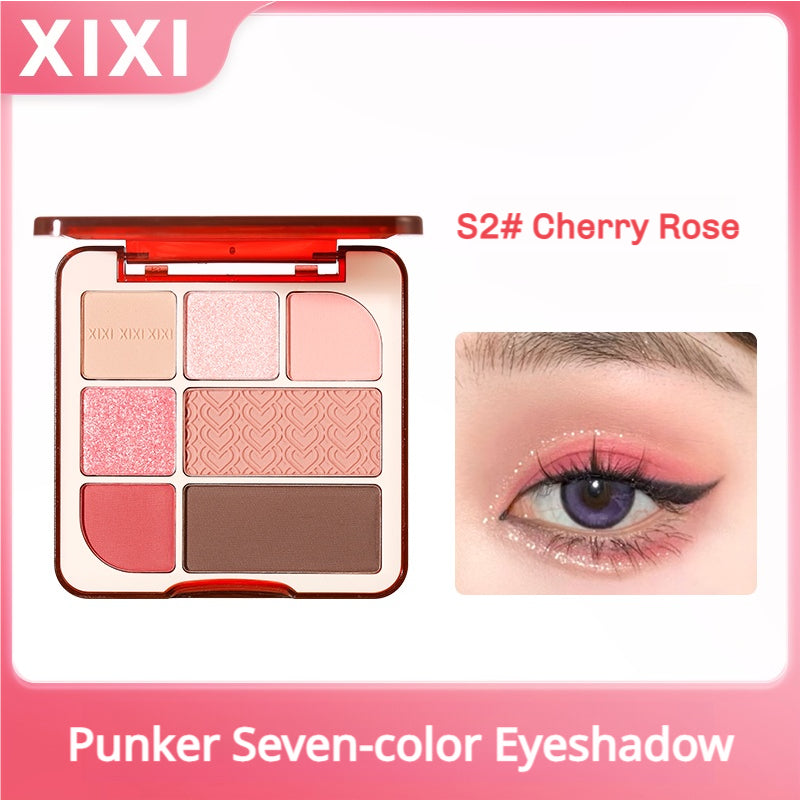 Xixi 7-color eyeshadow Palette Soft Matte Matte Broken Diamond Pearlescent Fine Glitter highlighter Blush All In One Price