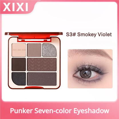 Xixi 7-color eyeshadow Palette Soft Matte Matte Broken Diamond Pearlescent Fine Glitter highlighter Blush All In One Price