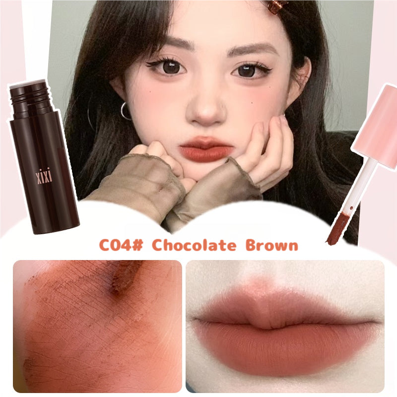 xixi mousse velvet matte lip mud, velvet lip gloss is not easy to stick to the cup, lip glaze without makeup to whiten the lips