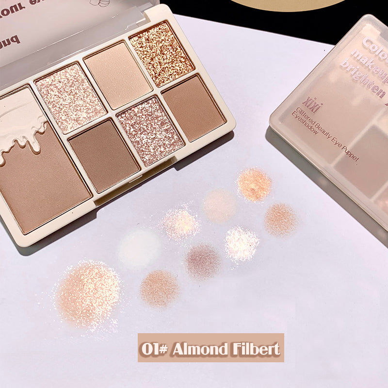 xixi Glowing Beautiful Eyes Seven-color Eyeshadow in Super Hot Earth Color Pearlescent Matte Palette Official Flagship Store Au