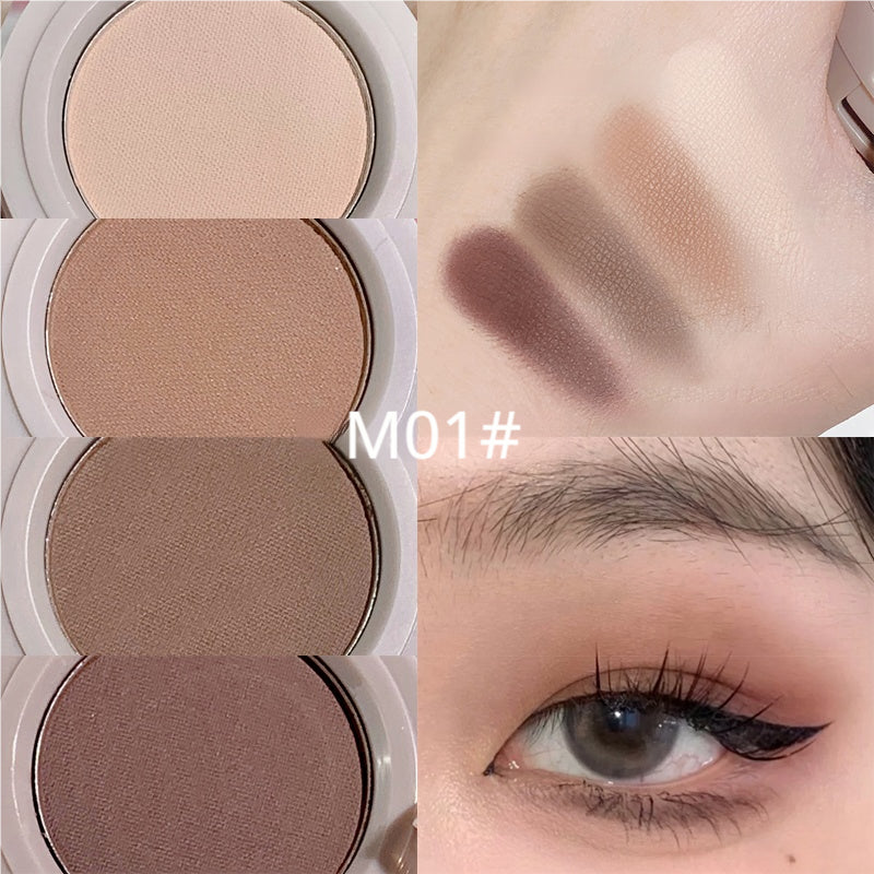 xixi bento four-color eyeshadow earth tone matte low saturation daily beginner comprehensive multi-function all-in-one