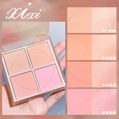 Xixi Sunset four-color Vitality Blush extends the color of the cheeks blue purple Blush natural female nude makeup Rouge Flagship Store