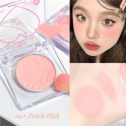 xixi Cha Cha Peach Heart Single Color Blush Blush Blush Purple Expand Low Saturation Shrink Color Matte Natural Brightening and Contouring