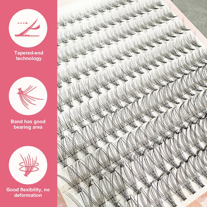 10D/20D/30D/40D Mixed Lashes Extension Set 9-16mm Mixed D Curl Natural Eyelashes DIY Lash Clusters False Eyelashes