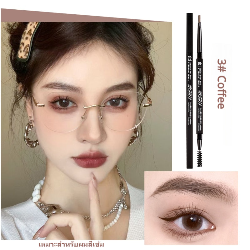 xixi Small black chopsticks, beautiful three-dimensional eyebrow pencil, easy to use, no smudge, and gives a natural bright color for students.