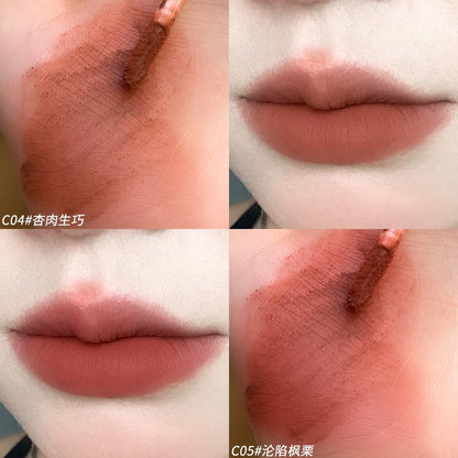 xixi mousse velvet matte lip mud, velvet lip gloss is not easy to stick to the cup, lip glaze without makeup to whiten the lips