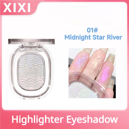 XIXI Mashed Potatoes High Glossy Gradient Eyeshadow Palette Flash Blast Fine Flash Lie Silkworm Super Brightening Purple Pearle