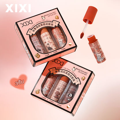 xixi Bruno Silk Matte Lip Mud Set Matte Lip Glaze Gift Box Lipstick Set Student Party Gift for Girls