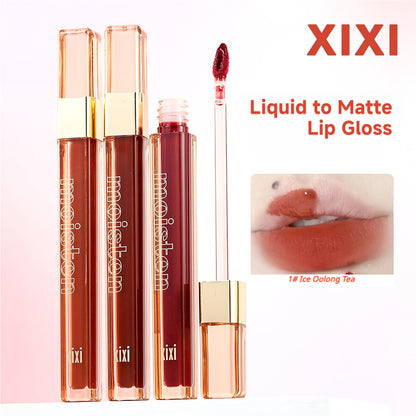 Xixi Water Mist Lip Glaze Women's Lip Mud Lip GLOSS Matte Not easy to stain and change color Affordable students autumn and winter