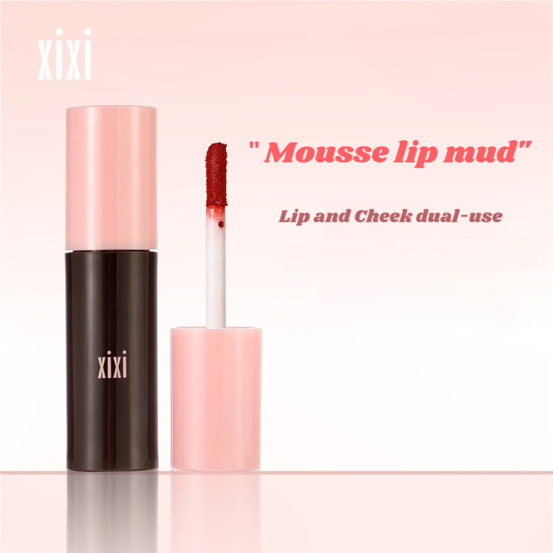 xixi mousse velvet matte lip mud, velvet lip gloss is not easy to stick to the cup, lip glaze without makeup to whiten the lips