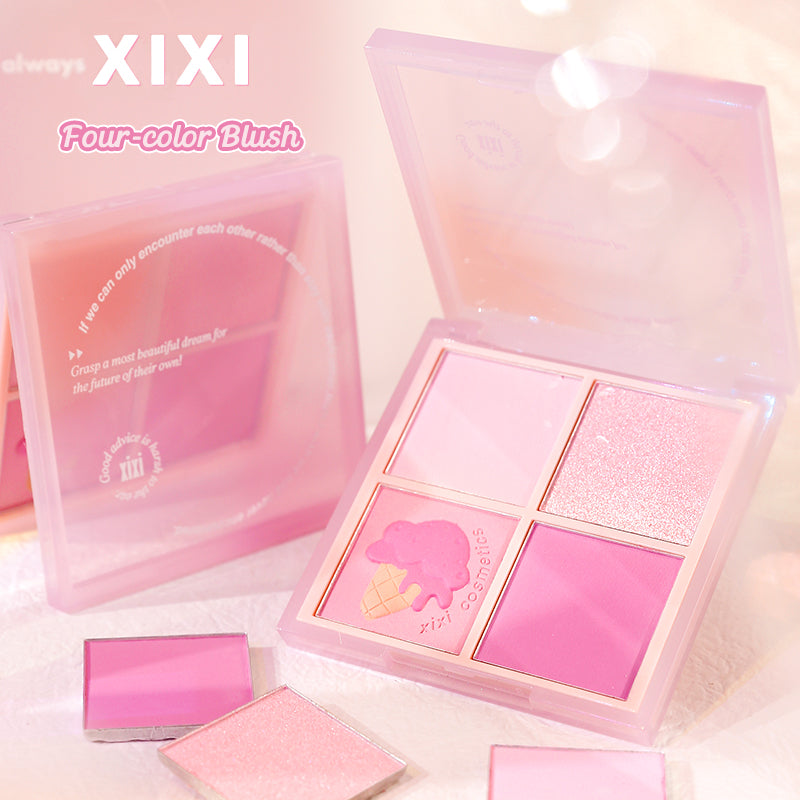 XIXI Go to Sunset four-color blush, white watercolor blush, purple blush, blue blush, matte, bright and low-saturation contour