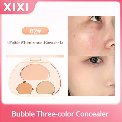 xixi Three-color concealer Concealer palette covers facial spots, acne scars, dark circles and tear troughs to brighten up the flagship store.